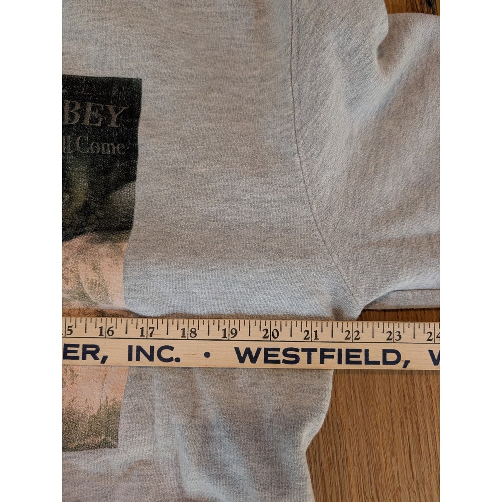 Obey Mens Large New Times Will Come Floral Art Sweatshirt Heather Grey Pullover - Picture 7 of 9